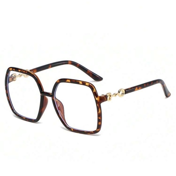 1pc Vintage Oversized Lightweight Glasses, UV Protection Clear Lens Fashionable, - Picture 3 of 3